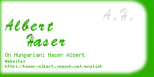 albert haser business card